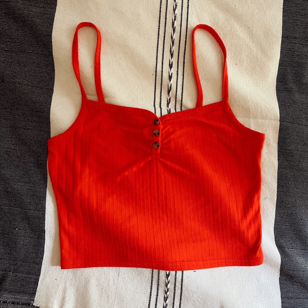 Topshop | red crop top | size 6